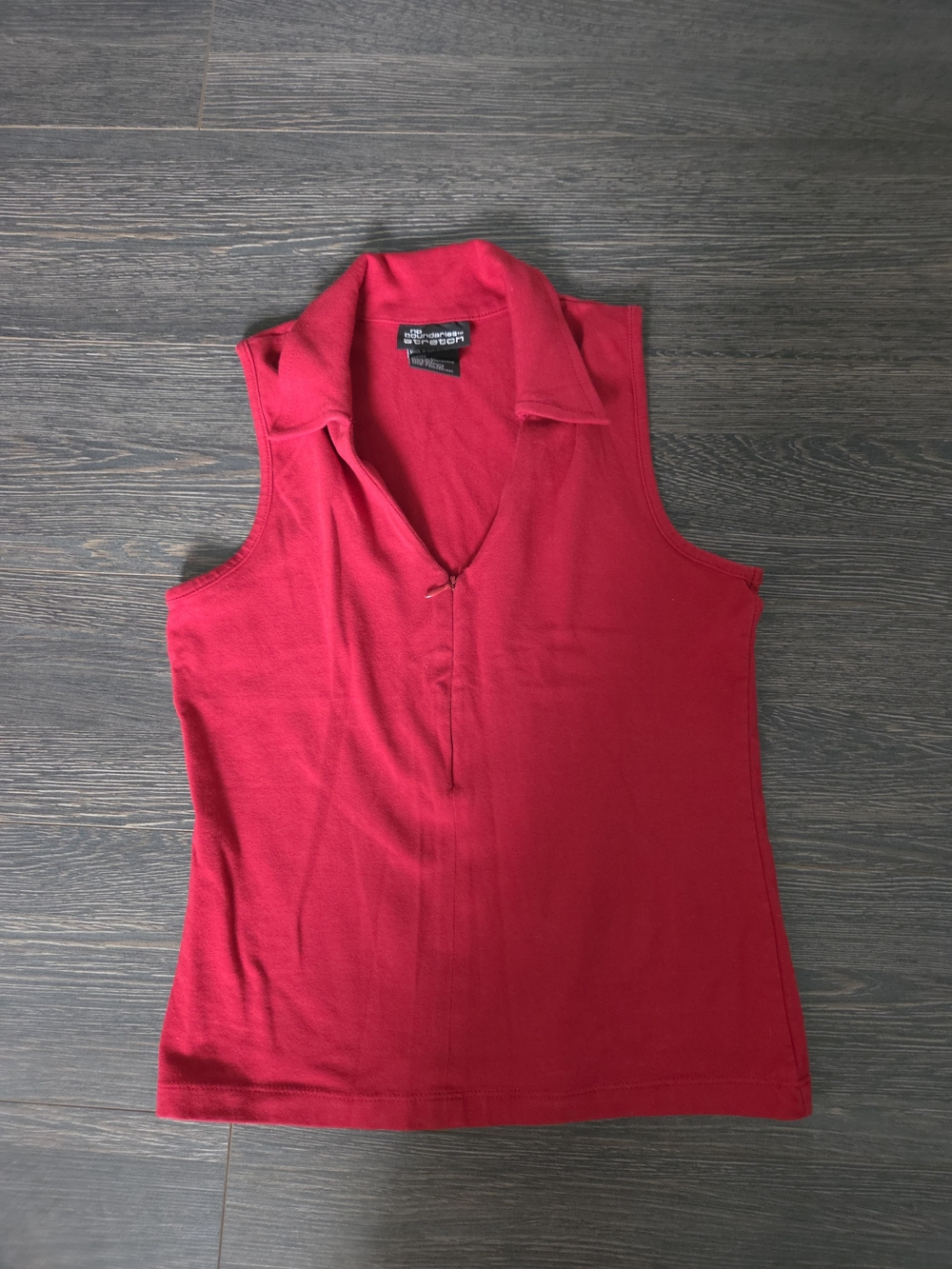 No Boundaries Collared Sleeveless Tank - Red